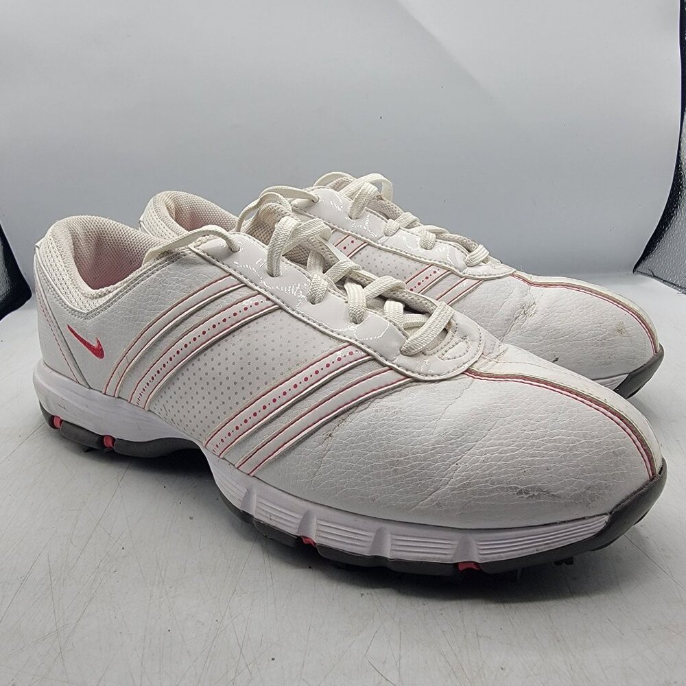 Nike Delight Womens 9.5 White Red Golf Shoes Summer Sports Outdoors 317622-161
